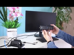 एकल ईथरनेट फैनलेस मिनी पीसी 6यूएसबी इंटरफेस होम ऑफिस के लिए प्रोटेबल कंप्यूटर