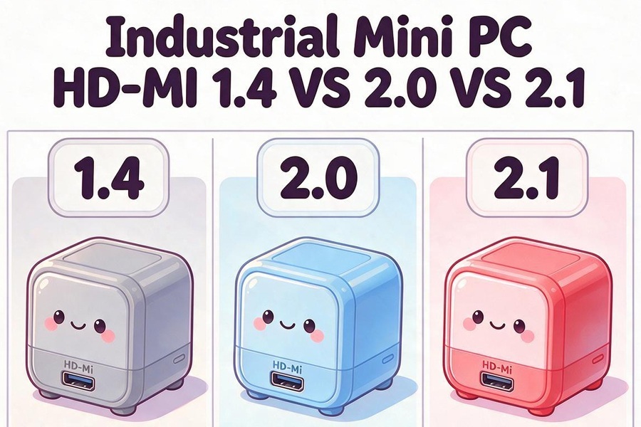 नवीनतम कंपनी ब्लॉग के बारे में Industrial Mini PC HD-MI 1.4 VS 2.0 VS 2.1: Display Interface Comparison for 4K 8K Industrial Monitoring
