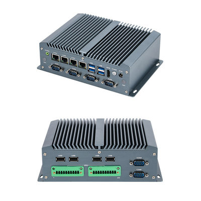 फैनलेस इंडस्ट्रियल पीसी इंटेल कोर i5 8250U 4 ईथरनेट GPIO मिनी कंप्यूटर COM के साथ